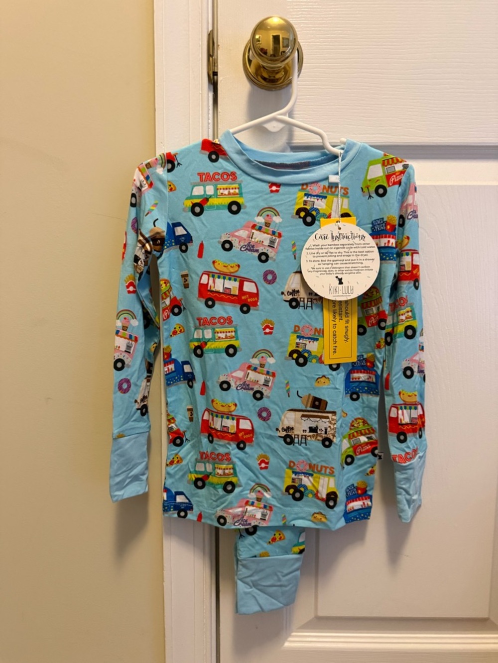 Kiki + Lulu I Like Food Trucks and I Cannot Lie bamboo long sleeve PJ size 4T